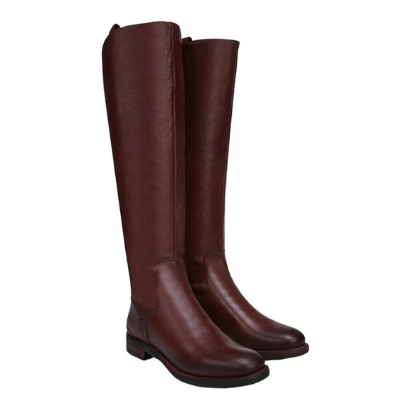Franco Sarto Women’s Bordo Bordeaux Leather Meyer Knee High Boot Size 5M NWOT - Picture 1 of 17